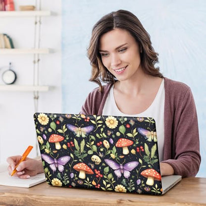 DINKY Laptop Notebook Skin Sticker Cover Decal, 16" 16.5" 17" 17.3 inch Laptop Vinyl Skin Sticker Cover Soft Art Protector Netbook (Mushroom Butterfly) - color: Mushroom Butterfly