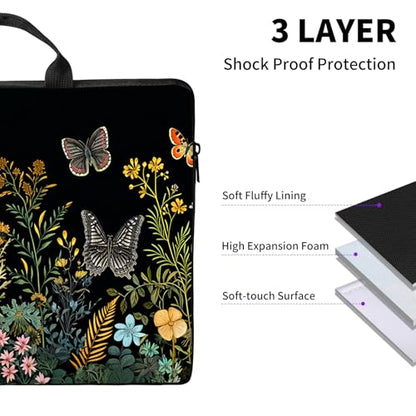 Laptop Bag,14 15 15.6 inch Laptop Case Sleeve,Computer Sleeve with Handle for Women Men,Carrying Case for MacBook,Dell,Lenovo,Notebook Computer,Butterfly Plant - color: Butterfly Plant