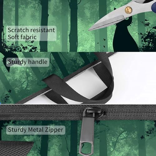 Laptop Bag,14 15 15.6 inch Laptop Case Sleeve,Computer Sleeve with Handle for Women Men,Carrying Case for MacBook,Dell,Lenovo,Notebook Computer,Green Black Cat - color: Green Black Cat