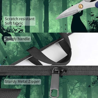 Laptop Bag,14 15 15.6 inch Laptop Case Sleeve,Computer Sleeve with Handle for Women Men,Carrying Case for MacBook,Dell,Lenovo,Notebook Computer,Green Black Cat - color: Green Black Cat