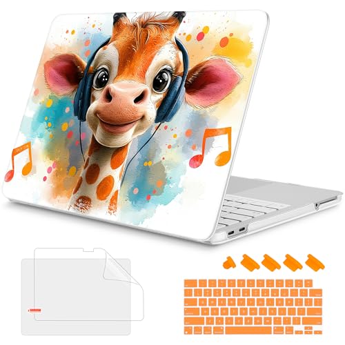 Mektron Case for 2026 MacBook Neo 13-inch A18 Pro chip A3404 Laptop Cover with 13-inch (Diagonal) Liquid Retina Display+ Keyboard Cover+ Screen Protector, Cute Giraffe - color: Cute Giraffe