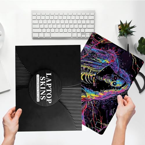 Universal Laptop Skin Sticker with 2 Wrist Pad Skins, Waterproof Scratch Resistant Vinyl Laptop Cover Decal, Cut to Fit for 11–15.6 Inch MacBook HP Dell Lenovo, Death Skull - color: Death Skull
