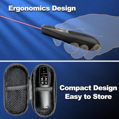 （4 Units） Presentation Clicker with 4 Cases Wireless Presenter Remote PowerPoint Pointer Slide Advancer for Mac Laptop PC Computer Keynote - style: 4 Units with Case