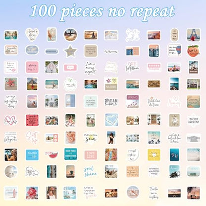 Vision Board Stickers Supplies - 100 Pcs Motivational Prayer Board Stickers for Women Girl, Inspirational Water Bottle Sticker, Waterproof Vinyl Scrapbook Decals for Laptop Journaling - style: Vision Board