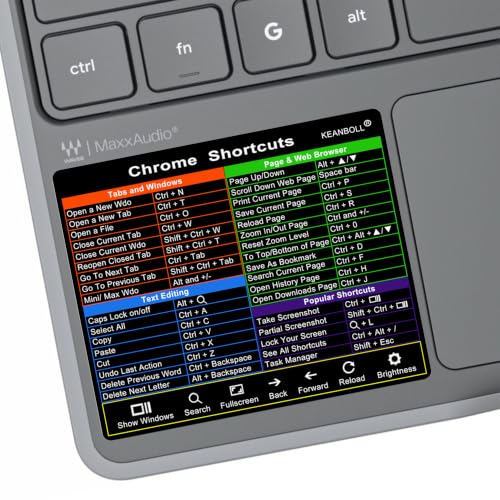 2-Pack Chrome OS Reference Keyboard Shortcuts Sticker - Universal Shortcut Reference Decal for Any Brand Chromebook Laptop Running Chrome OS