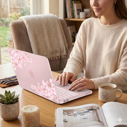 for MacBook Neo 13 inch Case 2026 (Model A3404), Artistic Cherry Pattern Ultra Slim Frosted Matte Hard Shell, Anti-Scratch & Fingerprint Resistant Cover - Cherry Blossom - color: Cherry Blossom