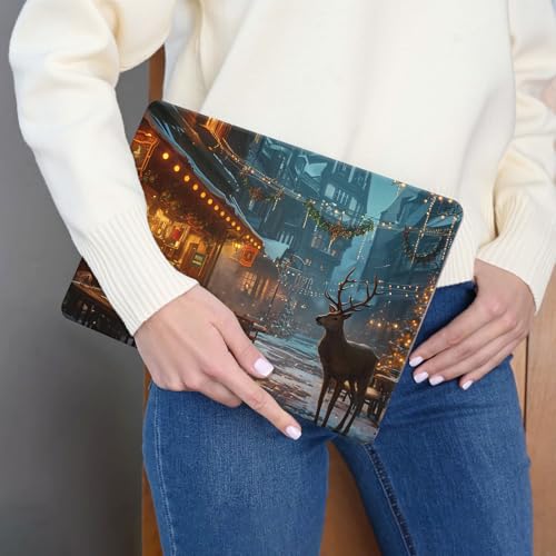 15.6 Inch Laptop Skin Sticker, Reusable Vinyl Cover Protector with 2 Wrist Pad Skins, Removable Waterproof Scratch-Resistant for 12-15.6 Inch Laptop Notebook,Christmas Deer - color: Christmas Deer