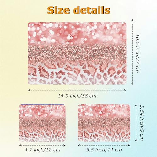 Universal Laptop Skin Sticker with 2 Wrist Pad Decals, 3-Piece Removable Vinyl Laptop Cover, Leopards Pink Waterproof Anti-Scratch, Easy-Trim Fit for 13.3" 14" 15.6" Laptops - color: Leopards Pink