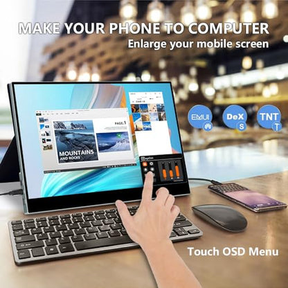 17.3 Inch 4K Touchscreen Portable Monitor, UHD 100% P3 Mobile Monitor Support MPP Stylus HDR IPS Eye Care Game Display USB C Mini HDMI for Xbox,PS4/5,Switch,Laptop,Mac - size: 17.3 Inch
