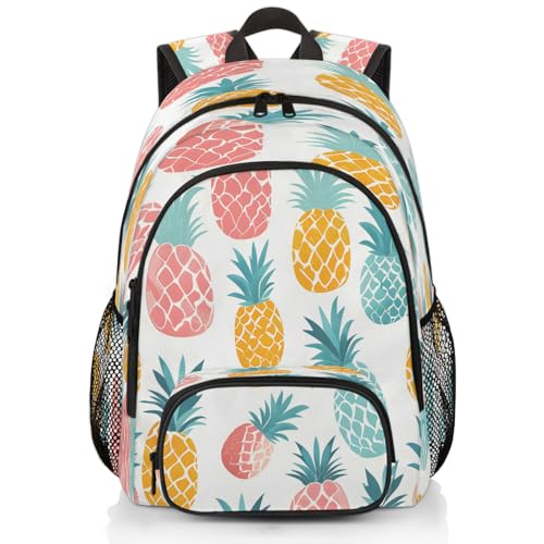 Pineapple Laptop Backpack for Women Men, 18.3 Inch Travel Work Backpacks, Colorful Waterproof Computer Casual Daypack Nurse Teacher Bags - color: Multicolor 6