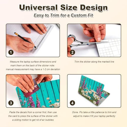 Universal Laptop Skin Sticker Decal 11-15.6 Inches, Daisy Foxglove | Reusable Vinyl Sticker for 12.1 13 13.3 14 15.4 Inches Notebook PC, Scratch Resistant Waterproof, Easy to Trim & Apply - color: Daisy Foxglove