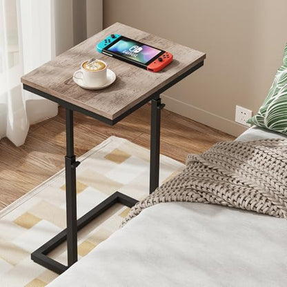 TUTOTAK End Table, Side Table, Tall Couch Table, Sofa Table | for Living Room, Bedroom, Greige TB01BG083P - color: Greige, size: 1 Pack, style: Large