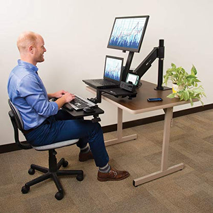 TRIPP LITE Sit Stand Desktop Workstation, Adjustable Standing Desk with Clamp (WWSS1327CP) - style: Desk-Clamp w/ Mount 13-27"
