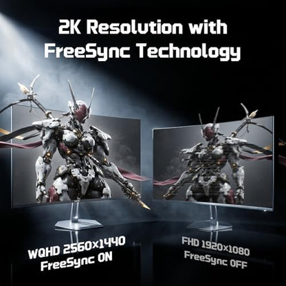 Hikers 27 Inch Curved Gaming Monitor 280Hz 240Hz 1ms 2K WQHD 1440P Computer Gaming Monitor, HDMI 2.1×2 & DP 1.4×1 Fast VA 5000:1 Contrast, 134% sRGB 1500R VESA (G27H1Q Pro Includes One HDMI 2.1 Cable) - size: 27