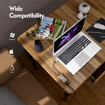 USB C to 2.5G Ethernet Adapter, USB Type C to Gigabit LAN Network Adapter | Compatible with Thunderbolt 3 4, for Mac, MacBook Air, MacBook Pro, Laptop, Computer