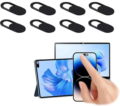 Privacy Lens Cover Set for Laptops Tablets Smartphones Sliding Screen Privacy Protector Pack for Office Home Use (Black 8 Pack) - color: Black-8 PCS