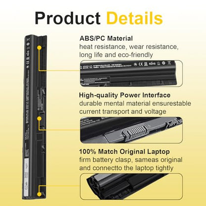 62Wh M5Y1K Laptop Battery for Dell Inspiron 14/15/17 3000/5000 Series 5555 5758 3551 | Vostro 3458 3558 & Latitude 3460 3560 | P51F/P63F/P47F High-Capacity Li-ion Replacement - size: M5Y1K 10.6*1.5*0.75inch