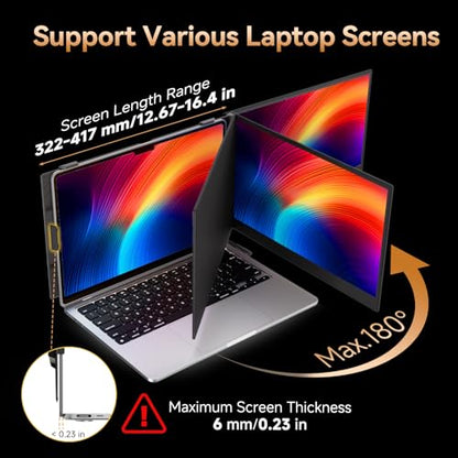 15.3” Laptop Screen Extender, FHD IPS 100% sRGB Portable Travel Monitor for Laptop (15”-17.3” Screen), 16:10 Plug & Play External Screen, Second Extra Attachment Display for Windows Mac - size: 15.3"