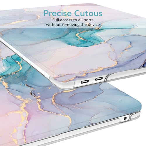 B BELK Compatible with MacBook Air 13 inch Case 2021 2020 2019 2018 M1 Chip | A2337 A2179 A1932, Plastic Hard Shell for MacBook Air 13.3 inch Case with Keyboard Cover & Screen Protector, Blue Pink Marble - color: Blue Pink Marble