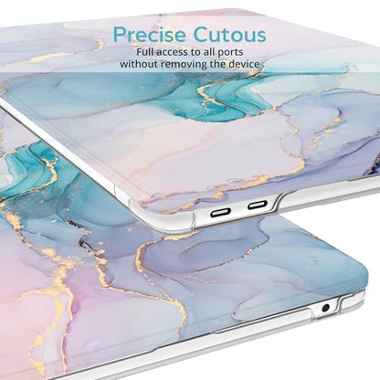 B BELK Compatible with MacBook Air 13 inch Case 2021 2020 2019 2018 M1 Chip | A2337 A2179 A1932, Plastic Hard Shell for MacBook Air 13.3 inch Case with Keyboard Cover & Screen Protector, Blue Pink Marble - color: Blue Pink Marble