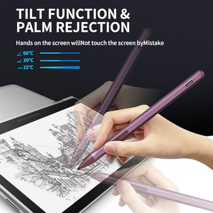 Stylus Pen for ASUS Transformer/Mini/ASUS Zenbook Flip/Pro/ASUS Vivobook Flip/Pro/Duo/ASUS Notebook, Rechargeable MPP 2.0 Tilt Active Pen with 4096 Pressure Sensitivity, Tpye-c Charge, Red - color: Red