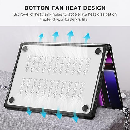 Batianda Ultimate Case for MacBook Pro 14 Inch 2026-2021, Translucent | Fits M5/M4/M3/M2/M1 Pro Max Chip Model, Heavy Duty Matte Translucent Rugged Protective Shell with Carbon Fiber Side Texture - color: X-Translucent