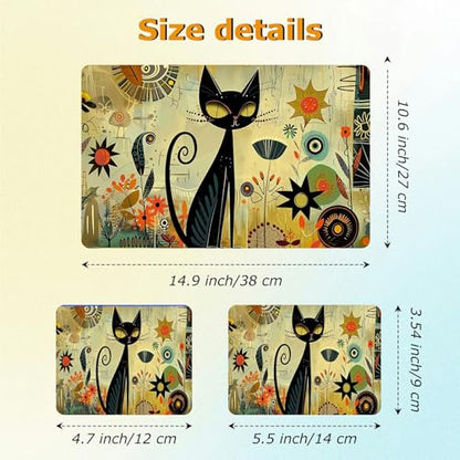 Universal Laptop Skin Sticker with 2 Wrist Pad Decals, 3-Piece Removable Vinyl Laptop Cover, Graffiti Cat Waterproof Anti-Scratch, Easy-Trim Fit for 13.3" 14" 15.6" Laptops - color: Graffiti Cat