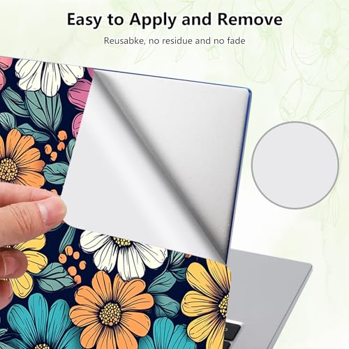 Laptop Skin Sticker Decal, Universal Reusable Vinyl Laptop Cover for 12" 13" 13.3" 14" 15" 15.4" 15.6" Notebook PC, Reusable Waterproof Scratch-Resistant with 2 Wrist Pads,Art Cute Flowers - color: Art Cute Flowers