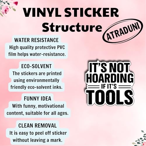 (3Pcs) It’s Not Hoarding If It’s Tools Stickers Funny Mechanic Handyman Quote Gifts Waterproof Vinyl Decals for Toolbox Garage Size 3" - color: It’s Not Hoarding If It’s Tools