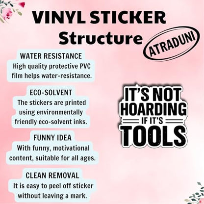 (3Pcs) It’s Not Hoarding If It’s Tools Stickers Funny Mechanic Handyman Quote Gifts Waterproof Vinyl Decals for Toolbox Garage Size 3" - color: It’s Not Hoarding If It’s Tools