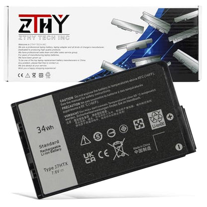 ZTHY J7HTX 7XNTR Battery for Dell Latitude 7202 7212 7220 Rugged Extreme | FH8RW J82G5 2JT7D 02JT7D VW5Y4 451-BBOR 451-BCCO 451-BCDH T03H T03H001 T03H002 Laptop Battery Replacement 7.6V 34Wh 4342mAh