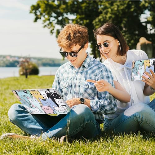 Universal Laptop Skin Sticker with 2 Wrist Pad Skins, Waterproof Scratch Resistant Vinyl Laptop Cover Decal, Cut to Fit for 11–15.6 Inch MacBook HP Dell Lenovo, Cat Family - color: Cat Family