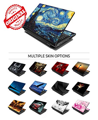LSS 15 15.6 Inches Laptop Notebook Skin Sticker with 2 Wrist Pads - Reusable Cover Protector Vinyl Sticker Cover Decal Fits 13" - 16" HP Asus Acer - Van Gogh Starry Night Design - color: Van Gogh Starry Night, size: 13" - 16"