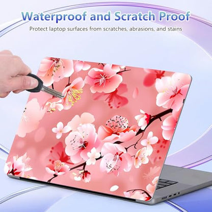 Laptop Skin Sticker Decal Cover,Peach Blossom | DIGTIALL Universal Laptop Skin Sticker, Waterproof Removable Notebook Decal Protector Cover for 12 13 14 15 Inch Laptops - color: Peach Blossom