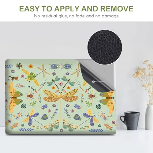 DINKY Laptop Skin Sticker Decal 15.6" 15.4" 12" 13" 13.3" 14" 15 inch Laptop Universal Vinyl Skin Stickers Cover Art Decal Notebook PC Personalized Protector, Green Dragonfly - color: Green Dragonfly