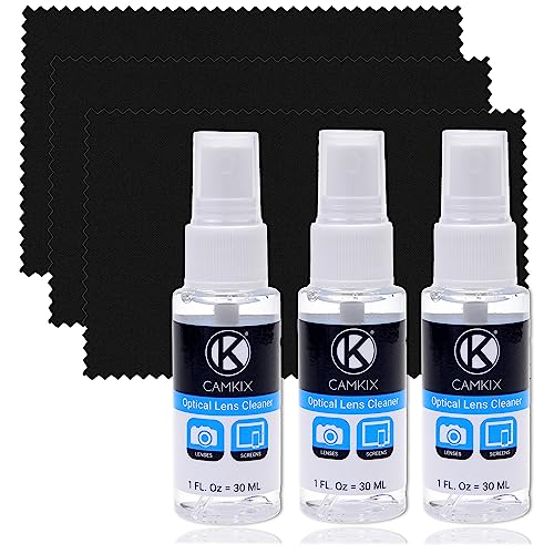 Lens and Screen Cleaning Kit - 3X Cleaning Spray, 3X Microfiber Cloth - Perfect to Clean The Lens of Your DSLR Camera (3 Bottles) - color: 3 Bottles
