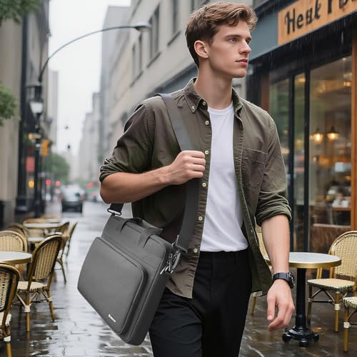 NIDOO 14-15 inch Laptop Shoulder Bag Briefcase Messenger Sleeve for 15" MacBook Air M4 M3 / 15" Surface Laptop 5 4 3/16" MacBook Pro M4 M3 M2/ 15" Dell Latitude 5540/15" Lenovo ThinkBook 15 Gen 4 - color: Dark Grey, size: 14 - 15 inch