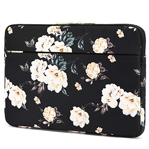 15 inch Laptop Sleeve, Compatible with MacBook pro 15.4 ，MacBook Air 15.4 MacBook pro 16 and 15.6 inch Notebook Computer, Water Repellent Laptop Bag,Shockproof case(15-15.6 inch, Black Peony) - color: Black Peony, size: 15-15.6 inch