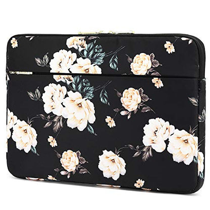 15 inch Laptop Sleeve, Compatible with MacBook pro 15.4 ，MacBook Air 15.4 MacBook pro 16 and 15.6 inch Notebook Computer, Water Repellent Laptop Bag,Shockproof case(15-15.6 inch, Black Peony) - color: Black Peony, size: 15-15.6 inch