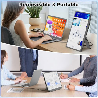 KEFEYA Laptop Screen Extender, FHD 1080P Laptop Monitor Extender Dual Screen, 15.6” Detachable Portable Monitor for Laptops 13-17" with USB-C/HDMI Port, Plug n Play for Windows/Mac/Android/Switch/PS5