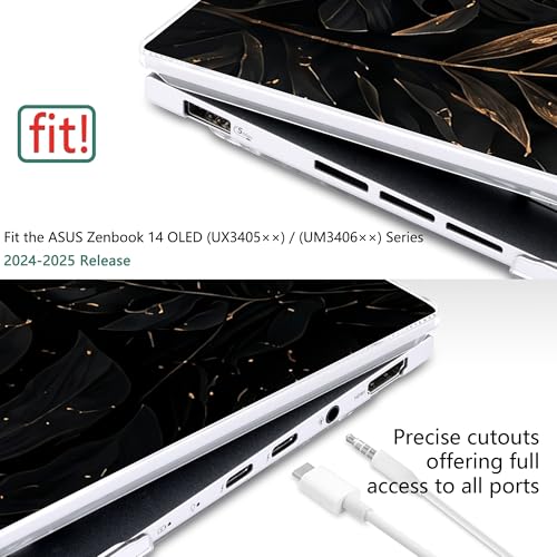 Batianda Case for ASUS Zenbook 14 OLED 2024 2025, Luxury Tropic Leaf | Model UX3405×× / UM3406××, Slim Plastic Hard Shell, Artistic Designs, Ultra-Thin Lightweight Laptop Case - color: Luxury Tropic Leaf