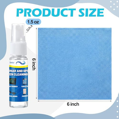 3 Sets Sonar GPS Screen Cleaner Kit Ammonia Free LCD Screen Cleaner with Microfiber Cloth for Electronics Sunglasses Touchscreens Resolution Displays Cleaning Kit 1.5 oz