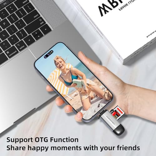 SD Card Reader, USB-C and USB 3.0 Micro SD Card Adapter, Dual Connector Memory Card Reader for SDXC, SDHC, SD, MMC, RS-MMC, Micro SDXC, Micro SD, Micro SDHC Card