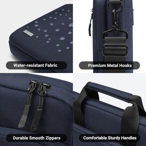 TECOOL 15.6 16 Inch Laptop Bag, 360 Protective Case Sleeve Messenger Bag | Waterproof Computer Briefcase with Shoulder Strap for 15.6 16 Inch Laptop Notebook Chromebook, MacBook Pro 16,Dark Blue - color: Dark Blue, size: 15.6-16 Inch