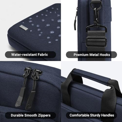 TECOOL 17 17.3 Inch Laptop Bag, 360 Protective Case Sleeve Messenger Bag | Waterproof Computer Briefcase with Shoulder Strap for 17-17.3 Inch Acer ASUS Lenovo HP Laptop Notebook, Dark Blue - color: Dark Blue, size: 17-17.3 Inch
