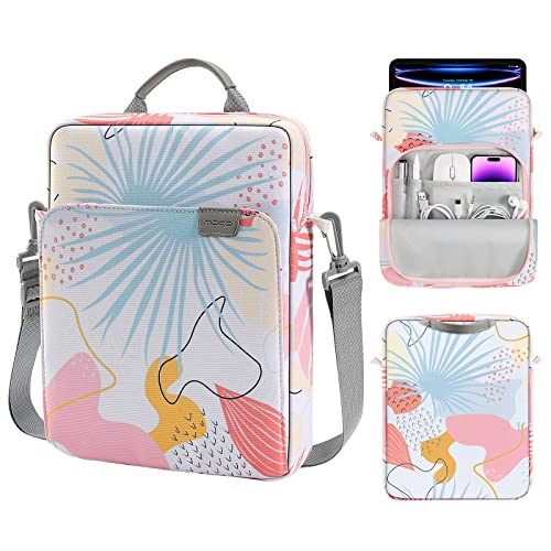MoKo 13 Inch Tablet Sleeve Bag, Fits with 13 Inch New iPad Pro M5 & Air M4/M3, iPad Pro 12.9 M2&M1,Surface Laptop Go 12.4,Galaxy Tab S8+/S9+ 12.4,Handle Carrying Case with Shoulder Strap,Tropical Leaf - color: Tropical Leaf, size: 12.9 inch