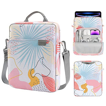 MoKo 13 Inch Tablet Sleeve Bag, Fits with 13 Inch New iPad Pro M5 & Air M4/M3, iPad Pro 12.9 M2&M1,Surface Laptop Go 12.4,Galaxy Tab S8+/S9+ 12.4,Handle Carrying Case with Shoulder Strap,Tropical Leaf - color: Tropical Leaf, size: 12.9 inch