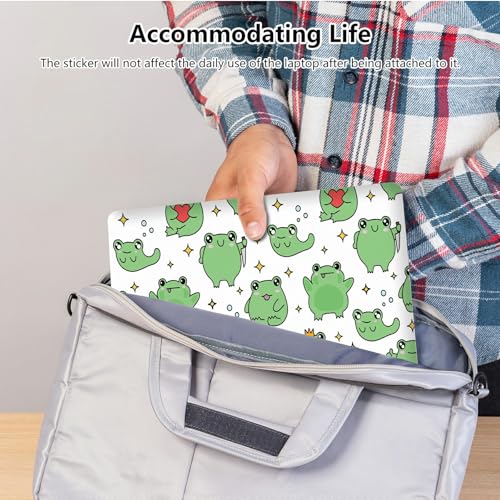 Universal Laptop Skin Sticker with 2 Wrist Pad Skins, Waterproof Scratch Resistant Vinyl Laptop Cover Decal, Cut to Fit for 11–15.6 Inch MacBook HP Dell Lenovo, Frog Heart - color: Frog Heart