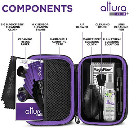 Altura Photo Camera Cleaning Kit, Full Frame Sensor Cleaner DSLR Mirrorless | Streak-Free Results, Includes Cleaner, Swabs, Pen, Blower, Brush, Cloth & Hard Case - style: Full Frame