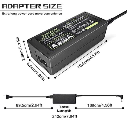 19V 3.42A 65W Laptop Charger, Power Adaptor Converter for Toshiba Satellite C55 C55D C55T C655 C655D C675 C855 C855D L55 L655 L675 L745 L755 L775D L855 P755 P845T P855 P875, 5.5x2.5mm Plug - style: 19V 3.42A